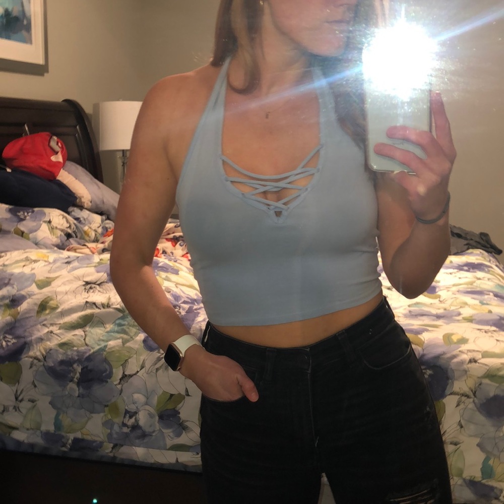 Cropped halter top